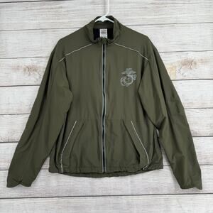 New Balance US Marines Full Zip Running Jacket Adult Medium Green